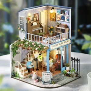 DIY 3D Puzzles Wooden Dollhouse Furniture Light Kit Doll House Casa Miniature Accessories Wooden Toys For Kid Xmas Birthday Gift