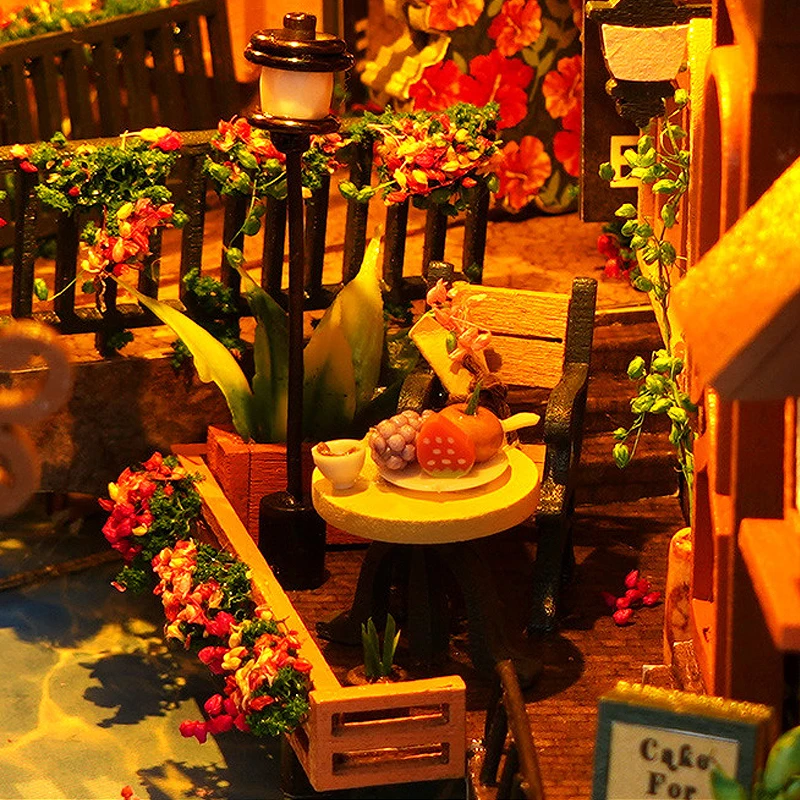 DIY Book Nook Kit Miniature Leisure Years Doll House 3D Puzzle Model Building Wooden Bookshelf Bookend Toys For Adults Gifts - Image 5