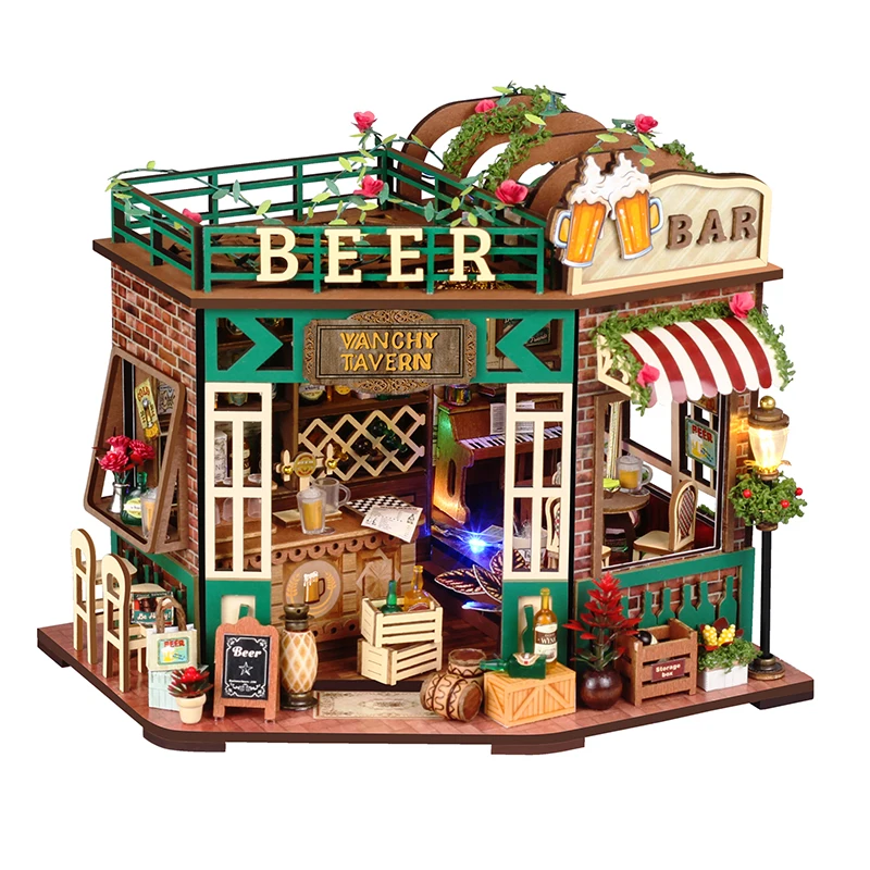 DIY Casa Wooden Miniature Dollhouses Model Kits 3D Puzzles Wooden Doll Houses With Furniture Toys For Friends Birthday Gifts