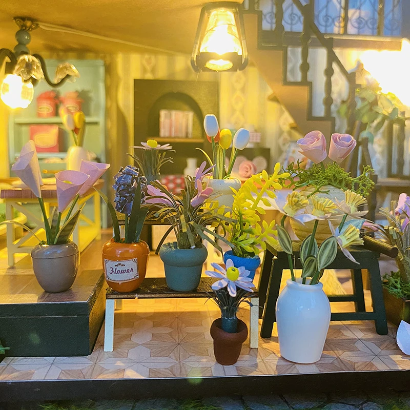 DIY MINI Doll Houses Wooden Miniature Dollhouses Kits With Furniture LED Lights Home Desk Decoration Toys For Kids Handmade Gift - Image 4