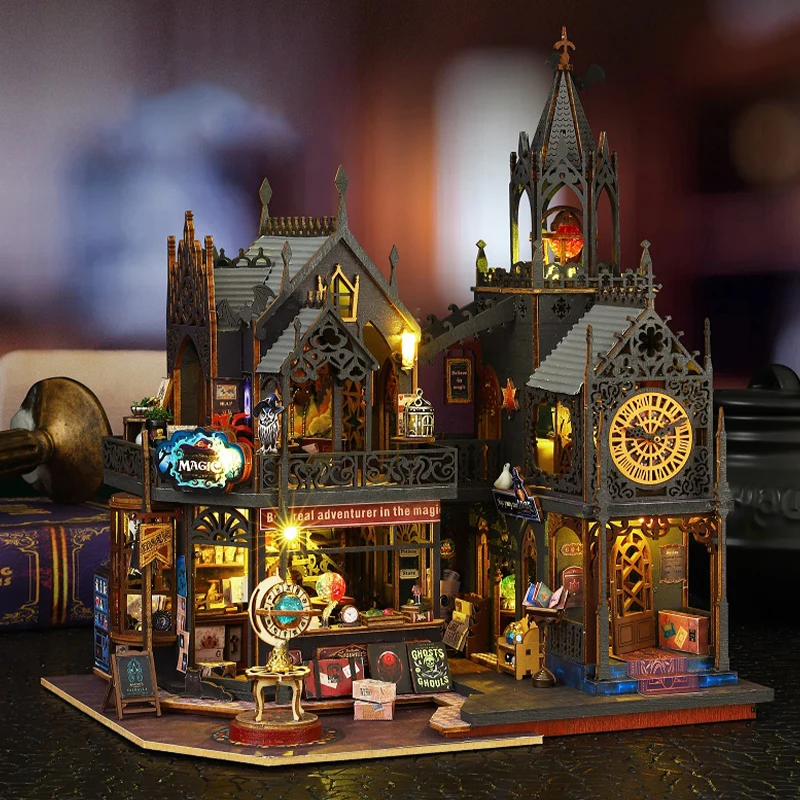 DIY Magical City DollHouses Wooden Castle House Miniature Furniture Castle Doll house Building Toys For Children Birthday Gifts - Image 3