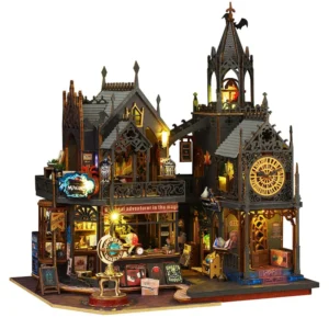 DIY Magical City DollHouses Wooden Castle House Miniature Furniture Castle Doll house Building Toys For Children Birthday Gifts