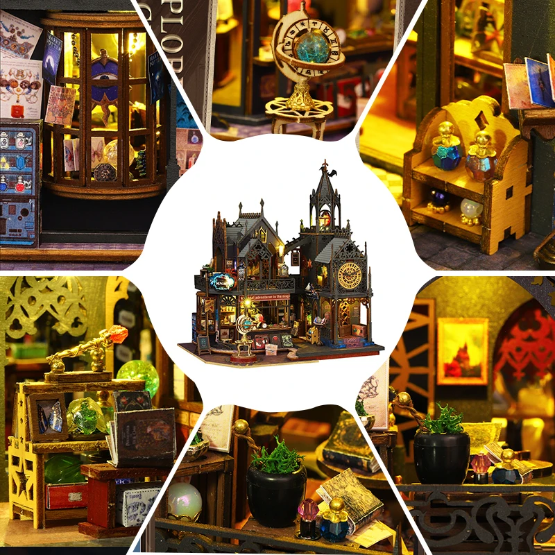 DIY Magical City DollHouses Wooden Castle House Miniature Furniture Castle Doll house Building Toys For Children Birthday Gifts - Image 5