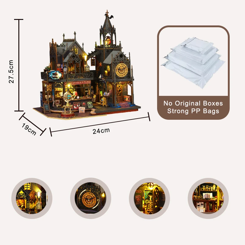 DIY Magical City DollHouses Wooden Castle House Miniature Furniture Castle Doll house Building Toys For Children Birthday Gifts - Image 6