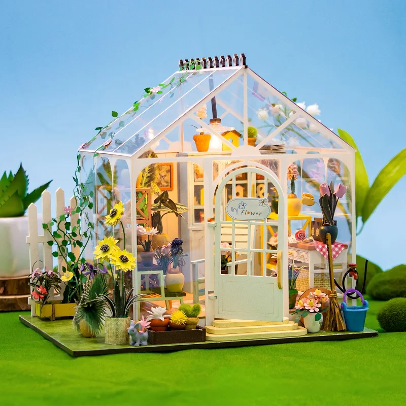 DIY Mini Doll House Kit Flower House Handmade 3D Puzzles Assembly Building Toys Home Bedroom Decoration With Furniture DollHouse