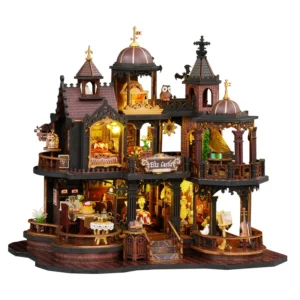 DIY Mini Wooden Doll Houses Assembly Building Kits Castle Casa Doll Houses With Furniture Lights Dollhouses For Birthday Gifts