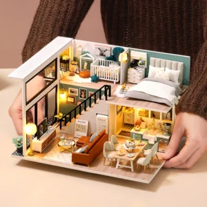 Handmade Doll House Kit Wooden 3D Puzzle Mini DollHouse Assembly Building With Furniture Kits Toys For Children Birthday Gifts