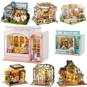 New Miniature Home House DIY Dollhouse Casa Dolls Houses Building Assemble Roombox Miniaturas Toys For Children Birthday Gifts